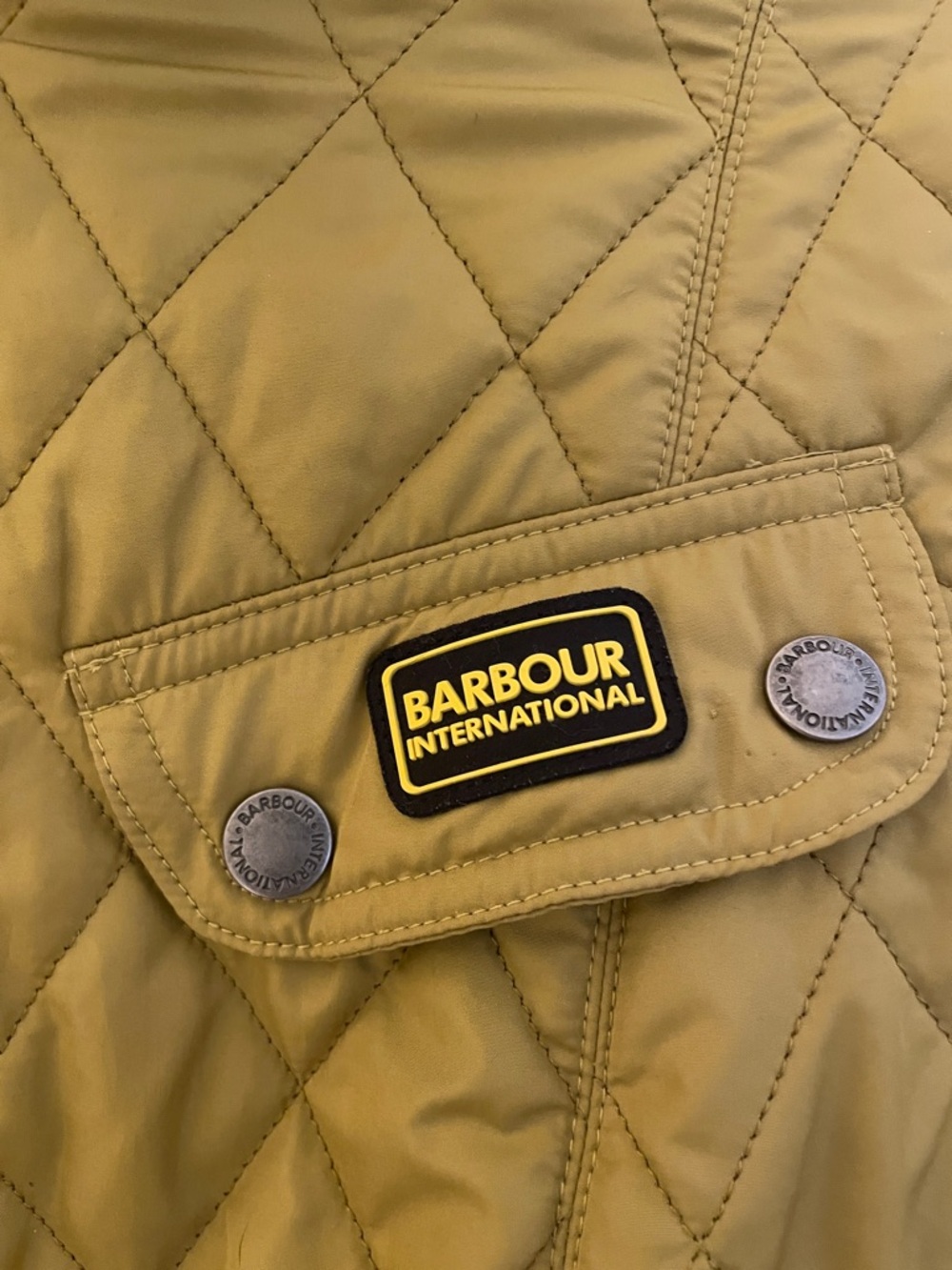 Barbour Quilted Puffer Jacket in Mustard Yellow - Picture 2 of 8
